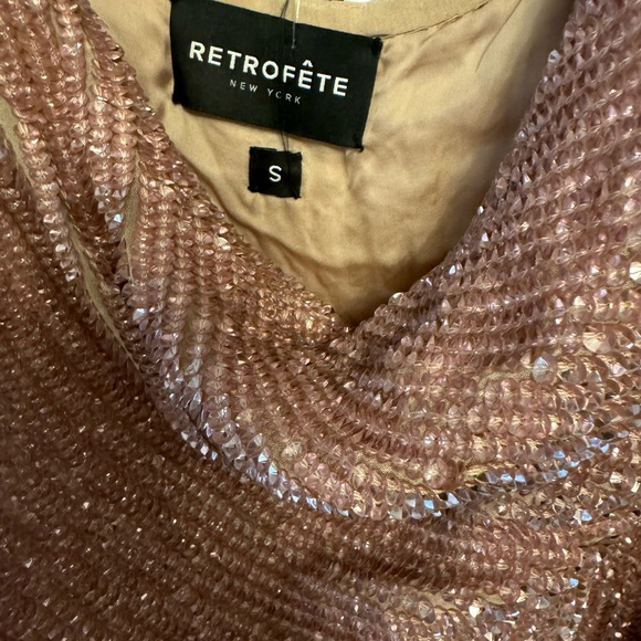 Retrofete Pink Maxi full sequined Dress small w/ leg slit NWOT (NYE) - Picture 7 of 8